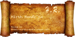 Hirth Renáta névjegykártya